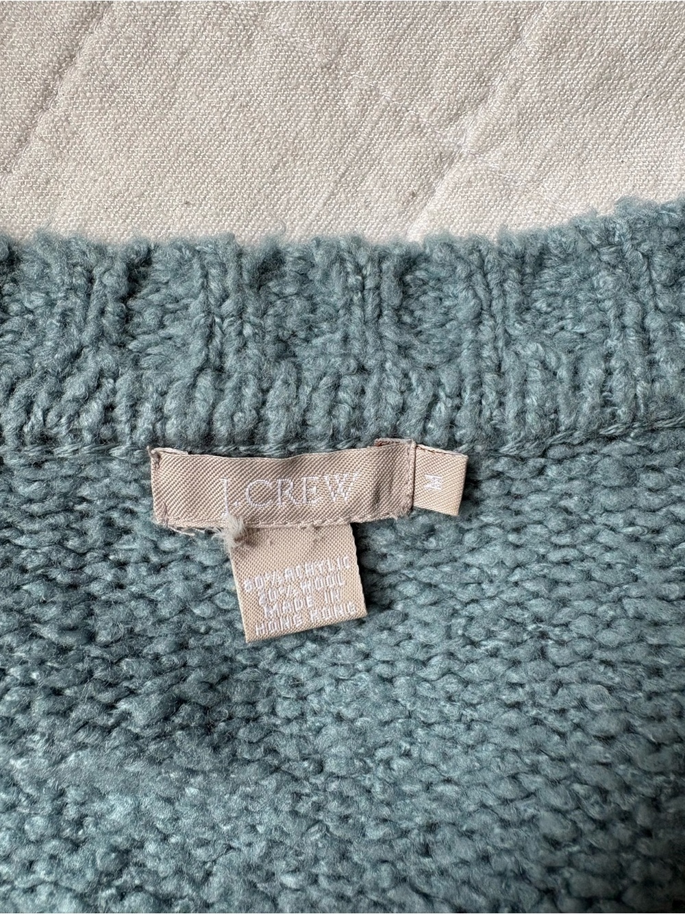 J Crew Wool Blend Dusty Blue Button Up Chunky Cardigan Sweater Women’s MEDIUM - Picture 5 of 5